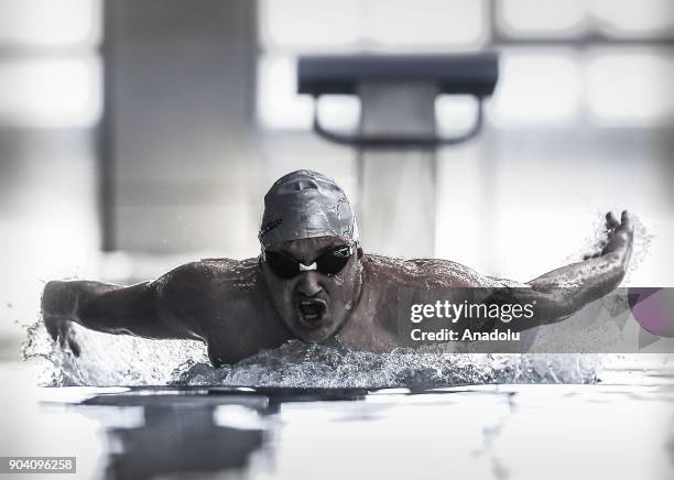 Turkish swimmer Yakup Cirakoglu who had won the gold medal in Brazil 2013 swimming championships, one of the visually impaired sportsmen from several...