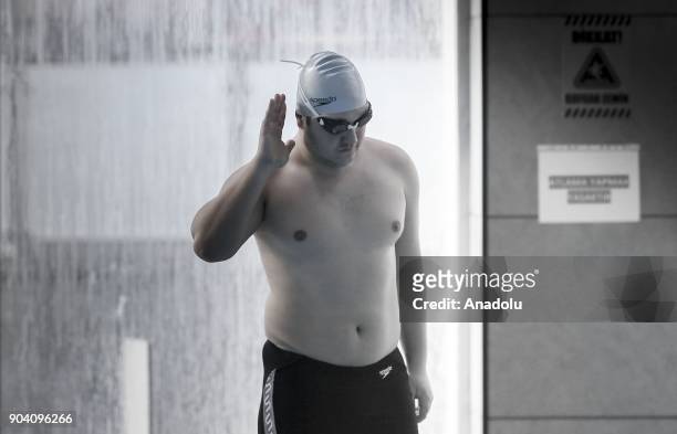 Turkish swimmer Yakup Cirakoglu who had won the gold medal in Brazil 2013 swimming championships, one of the visually impaired sportsmen from several...