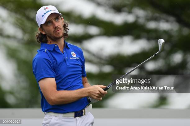 Tommy Fleetwood of Team Europe pictured during the day one of the Eurasia Cup 2018 presented by DRB HICOM at Glenmarie G&CC on January 12, 2018 in...