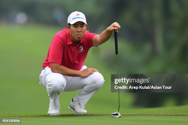 Byeonghun An of Team Asia pictured during the day one of the Eurasia Cup 2018 presented by DRB HICOM at Glenmarie G&CC on January 12, 2018 in Kuala...