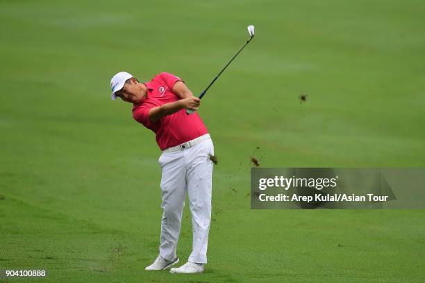 Byeonghun An of Team Asia pictured during the day one of the Eurasia Cup 2018 presented by DRB HICOM at Glenmarie G&CC on January 12, 2018 in Kuala...