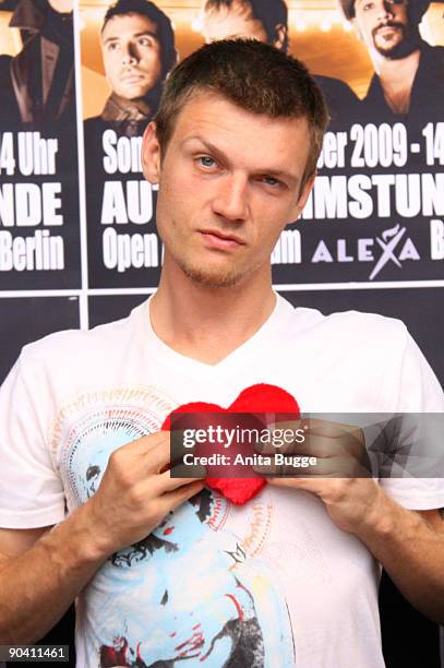 Nick Carter of the Backstreet Boys attends a autograph session on September 6, 2009 in Berlin, Germany.