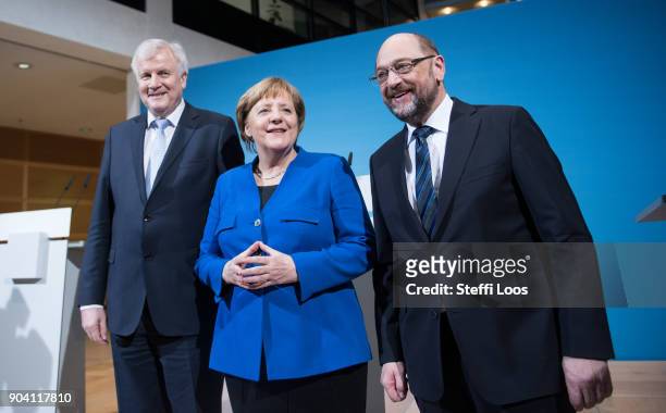 German Chancellor and head of the German Christian Democrats Angela Merkel , Bavarian Governor and leader of the Bavarian Christian Democrats Horst...