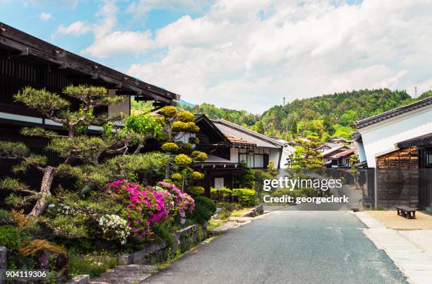 tsumago - an ancient heritage town in japan - gunma stock pictures, royalty-free photos & images