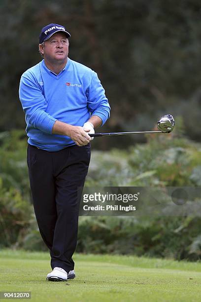 Ian Woosnam of Wales in action during the final round of the Travis Perkins plc Senior Masters played at The Duke's Course, Woburn Golf Club on...