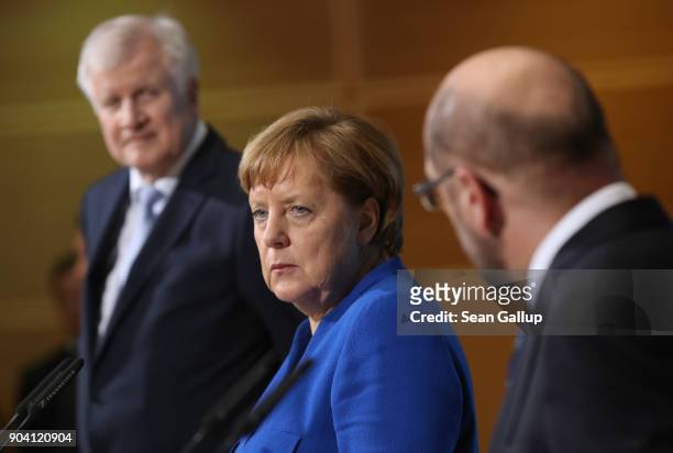 German Chancellor and head of the German Christian Democrats Angela Merkel , Bavarian Governor and leader of the Bavarian Christian Democrats Horst...