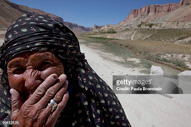 Local Hazara villager stands near the entrance of Band-E-Amir National Park September 6, 2009 in Band-E-Amir, Afghanistan. Located in the province of...