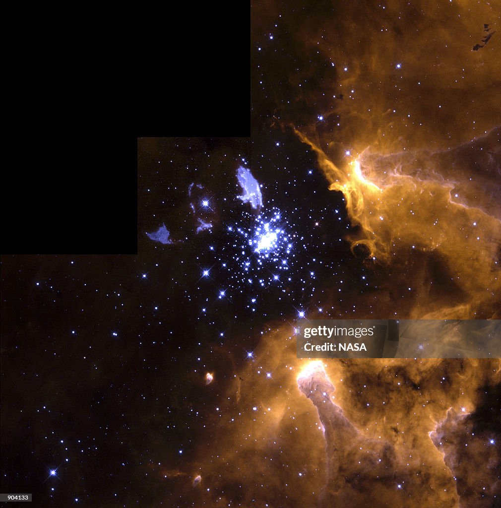 Hubble Space Telescope photo of nebula NGC 3603