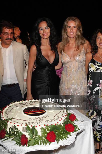 Maria Grazia Cucinotta and Tiziana Rocca attend day four of the Ischia Global Film And Music Festival on July 19, 2008 in Ischia, Italy.
