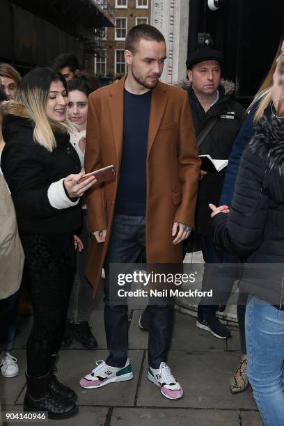 Liam Payne seen at the KISS FM UK Studios on January 12, 2018 in London, England.
