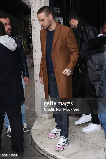 Liam Payne seen at the KISS FM UK Studios on January 12, 2018 in London, England.