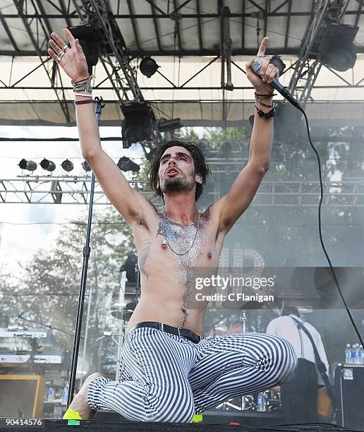 Vocalist Tyson Ritter of The All-American Rejects performs during the 2009 Bumbershoot Music and Arts Festival at Seattle Center on September 5, 2009...