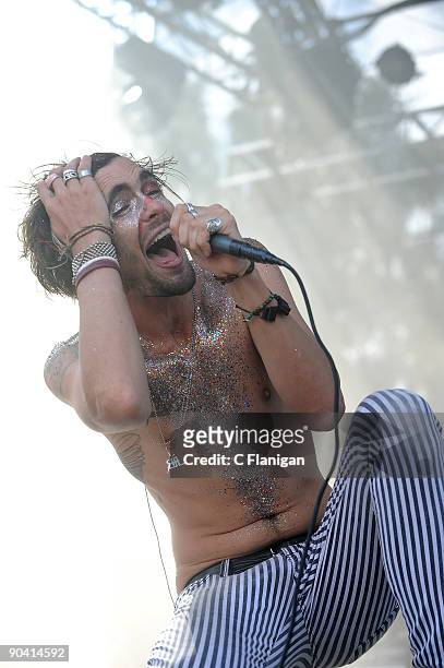 Vocalist Tyson Ritter of The All-American Rejects performs during the 2009 Bumbershoot Music and Arts Festival at Seattle Center on September 5, 2009...