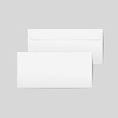 Vector realistic paper envelopes. Front and back with transpapernt background, ready for your design.