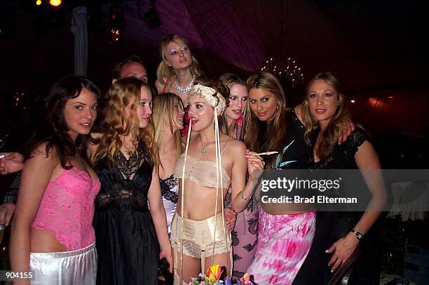 March 9, 2000 Los Angeles Guests at The New School Pajama Party at the Playboy Mansion. The rock band Limp Bizkit joined Playboy to honnor April...