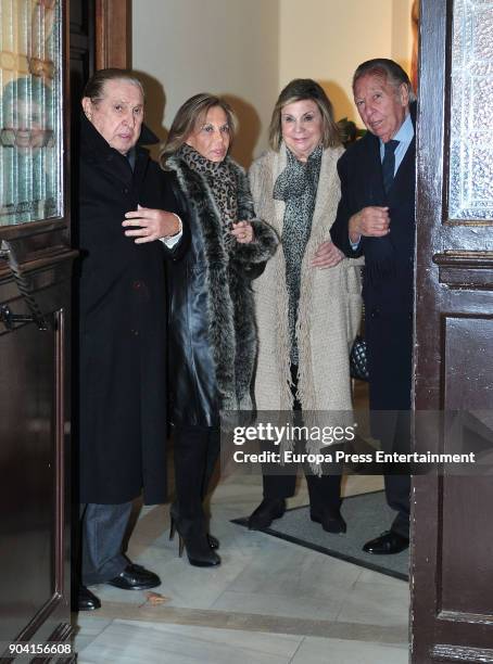 Joao Flores and Tita Torrabadella attend the funeral mass for Carmen Franco, daughter of the dictator Francisco Franco, at the Francisco de Borja...