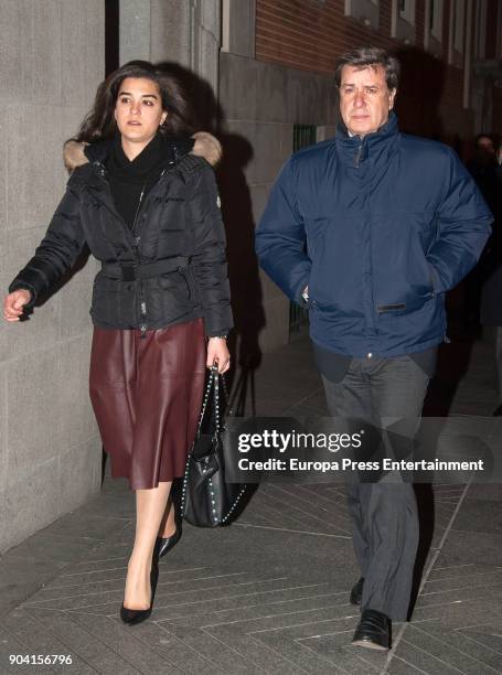 Cayetano Martinez de Irujo and Barbara Mirjan attend the funeral mass for Carmen Franco, daughter of the dictator Francisco Franco, at the Francisco...