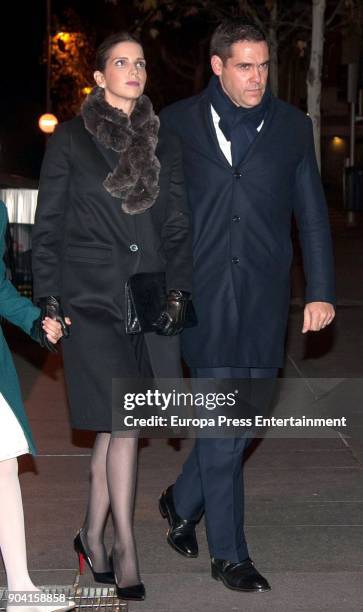 Luis Alfonso de Borbon and Margarita Vargas attend the funeral mass for Carmen Franco, daughter of the dictator Francisco Franco, at the Francisco de...