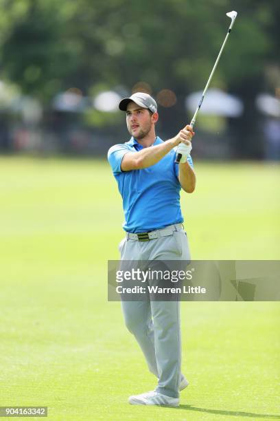 Bradley Neil of Scotland plays his third shot on the 16th hole during day two of the BMW South African Open Championship at Glendower Golf Club on...