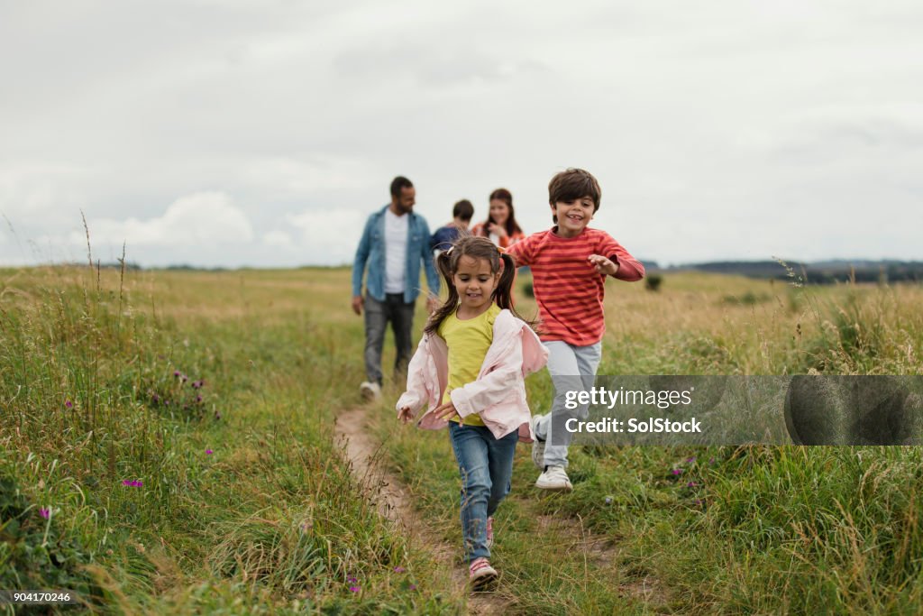 Three Generation Out Walking