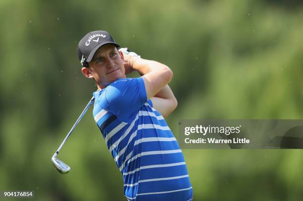 Chris Paisley of England plays his second shot on the 15th hole during day two of the BMW South African Open Championship at Glendower Golf Club on...