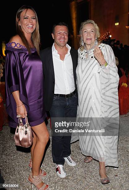 Paola Perego, Fabrizio Politi and Marta Marzotto attend the Diva E Donna Magazine Party at the Casino during the 66th Venice Film Festival on...