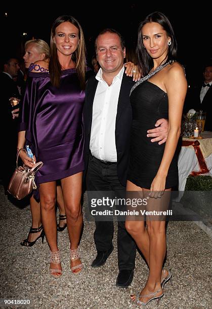 Paola Perego, Pascal Vicedomini and Eugenia Chernyshova attend the Diva E Donna Magazine Party at the Casino during the 66th Venice Film Festival on...