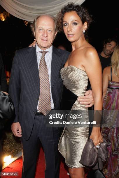 Anna Kanakis and guest attend the Diva E Donna Magazine Party at the Casino during the 66th Venice Film Festival on September 6, 2009 in Venice,...