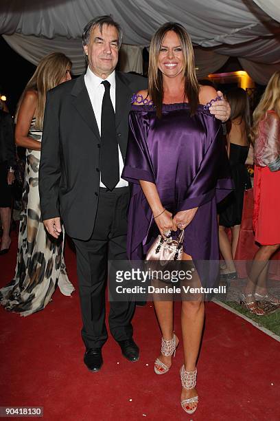 Mauro Pizzigati and Paola Perego attend the Diva E Donna Magazine Party at the Casino during the 66th Venice Film Festival on September 6, 2009 in...
