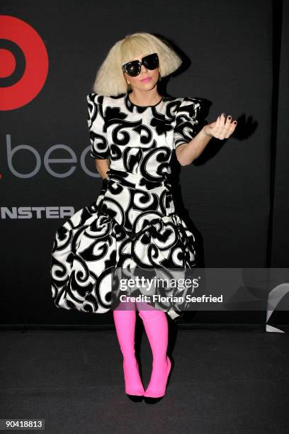 Lady Gaga presents cooperation with 'Monster Cable' at IFA fair on September 7, 2009 in Berlin, Germany.