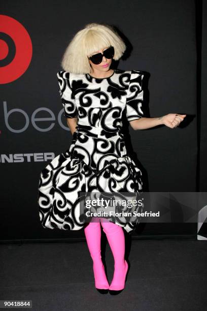 Lady Gaga presents cooperation with 'Monster Cable' at IFA fair on September 7, 2009 in Berlin, Germany.