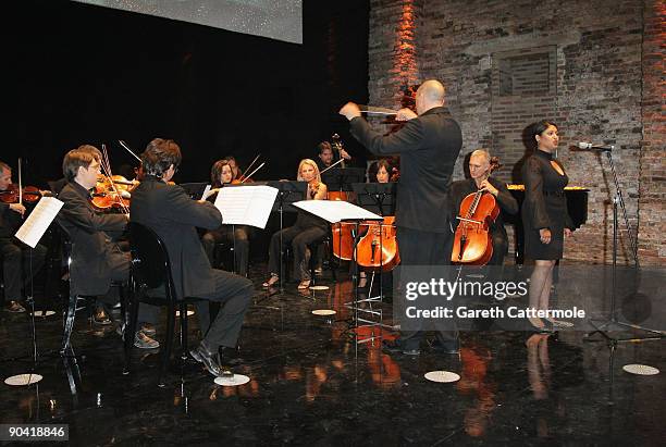 An orchestra entertains the guests at the Swarovski hosted 'The Passage' Party during the 66th Venice Film Festival on September 6, 2009 in Venice,...