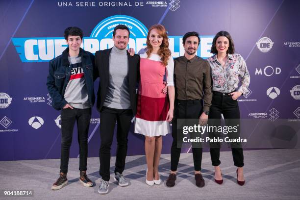 Alvaro Fontalba, Octavi Pujades, Cristina Castano, Canco Rodriguez and Adriana Torrebejano attend the 'Cuerpo De Elite' photocall at ME Reina...