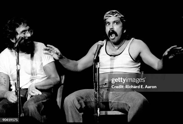 Cheech Marin and Tommy Chong from Cheech & Chong perform live in New York in 1976