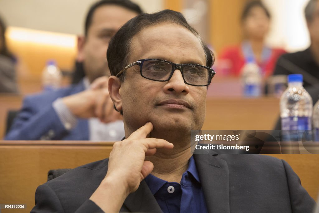 Infosys CEO Salil Parekh Attends Third Quarter Earnings News Conference