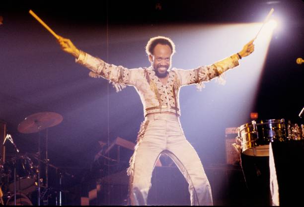 Maurice White from Earth Wind And Fire performs live on stage in New York in 1979
