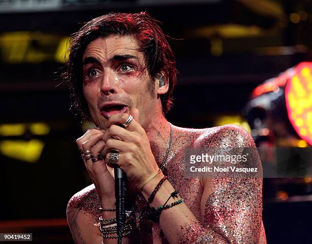 Tyson Ritter of The All-American Rejects performs at the Vans Warped Tour 15th Anniversary Celebration at Club Nokia on September 6, 2009 in Los...