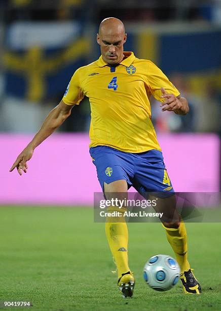 Daniel Majstorovic of Sweden during the FIFA2010 World Cup Qualifier match between Hungary and Sweden at the Ferenc Puskas Stadium on September 5,...