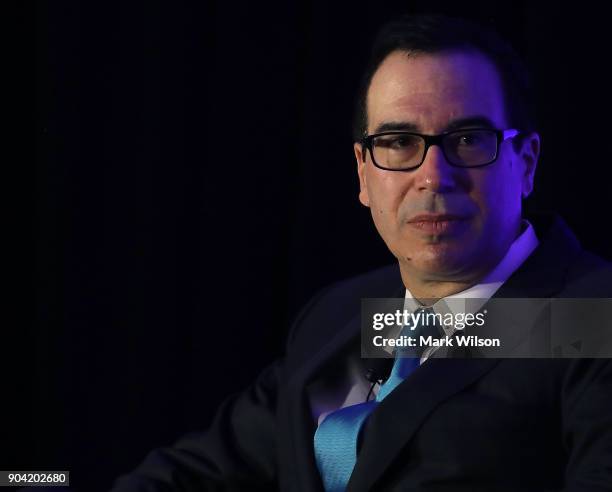 Treasury Secretary Steven Mnuchin discusses tax reform, and the debt ceiling, during a forum hosted by David Rubenstein, president of the Economic...