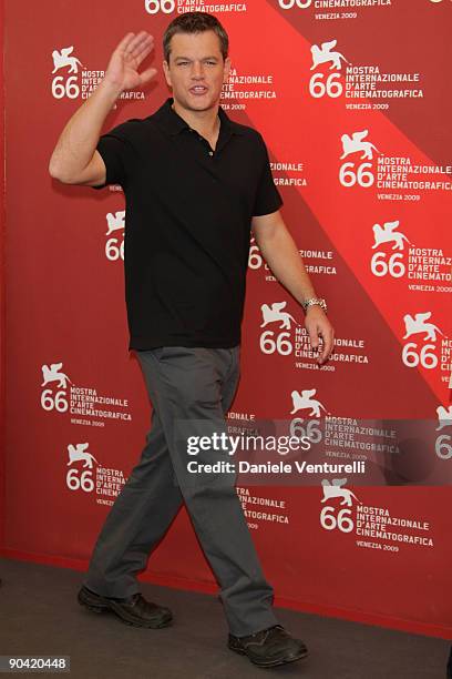 Actor Matt Damon attends "The Informant!" Photocall at the Palazzo del Cinema during the 66th Venice Film Festival on September 7, 2009 in Venice,...