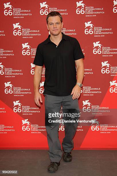 Actor Matt Damon attends "The Informant!" Photocall at the Palazzo del Cinema during the 66th Venice Film Festival on September 7, 2009 in Venice,...