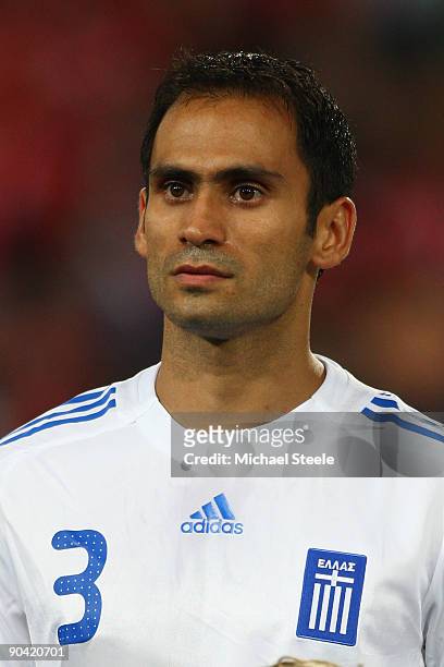 Christos Patsatzoglou of Greece during the FIFA 2010 World Cup Qualifying Group 2 match between Switzerland and Greece at the St.Jakob-Park Stadium...
