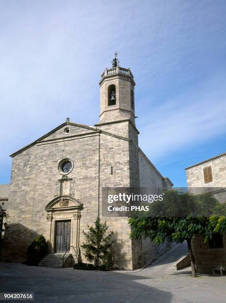 Passanant, province of Tarragona, region Conca de Barbera, Catalonia, Spain. Parish church of Sant Jaume de Passanant. Baroque temple built during...