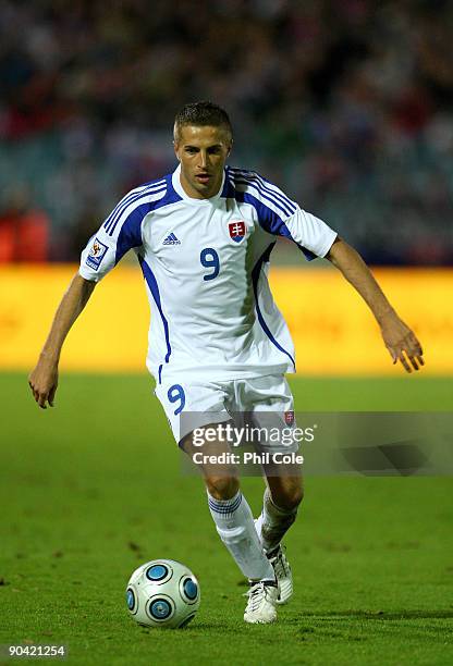 Stanislav Sestak of Slovakia during a World Cup Qualifiying Group Three Match between Slovakia and Czech Republic at the SK Slovan Stadium on...