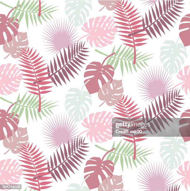 seamless leaves background - frond stock illustrations