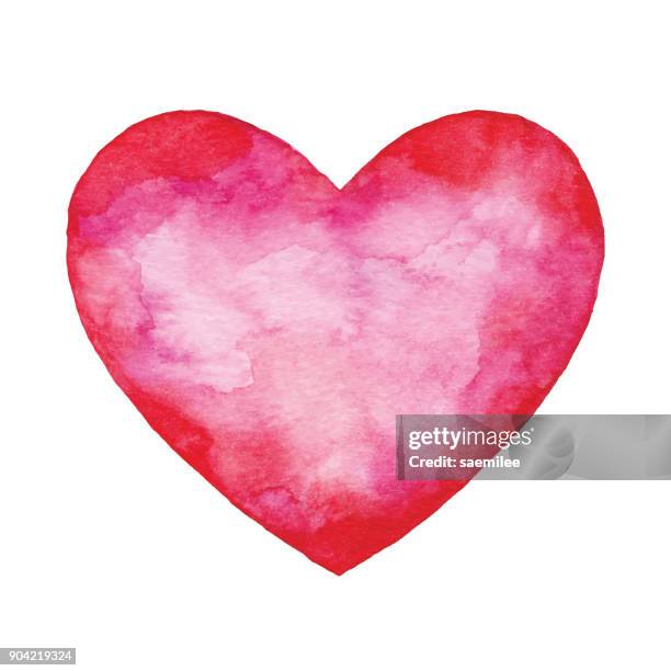 watercolor red abstract heart - happy mothers day vector stock illustrations