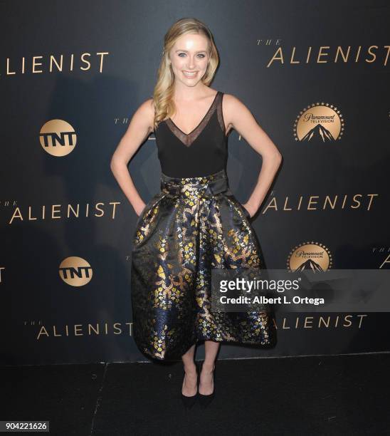 Actress Greer Grammer arrives for the Premiere Of TNT's "The Alienist" held at Paramount Pictures on January 11, 2018 in Los Angeles, California.