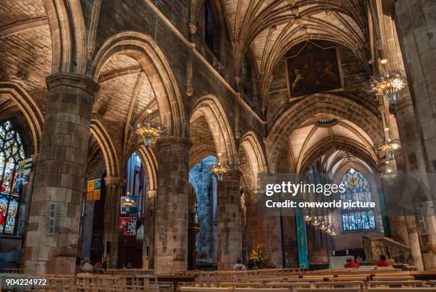 United Kingdom, Scotland, Edinburgh, Interior shot of the High Kirk of Edingburgh, the former St Giles cathedral, also called High Kirk of Edinburgh,...