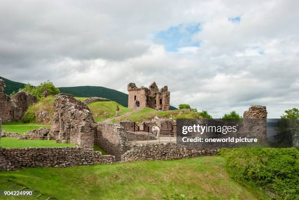 United Kingdom, Scotland, Highland, Inverness, View of the Urquhart Castle at Loch Ness, Urquhart Castle, a castle ruin at Loch Ness.