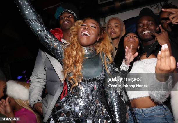 Bianca Bonnie, Kiyanne, and Jaquae attend Bianca Bonnie's "10 Plus" Album Release Party at Le Souk on January 11, 2018 in New York City.